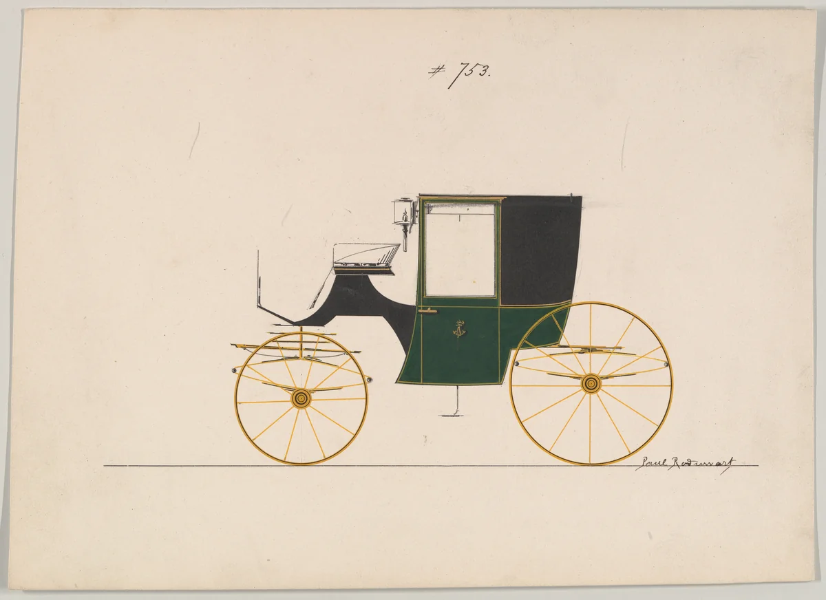 Coupe #753 by Brewster & Co., drawing, 1855-1865
