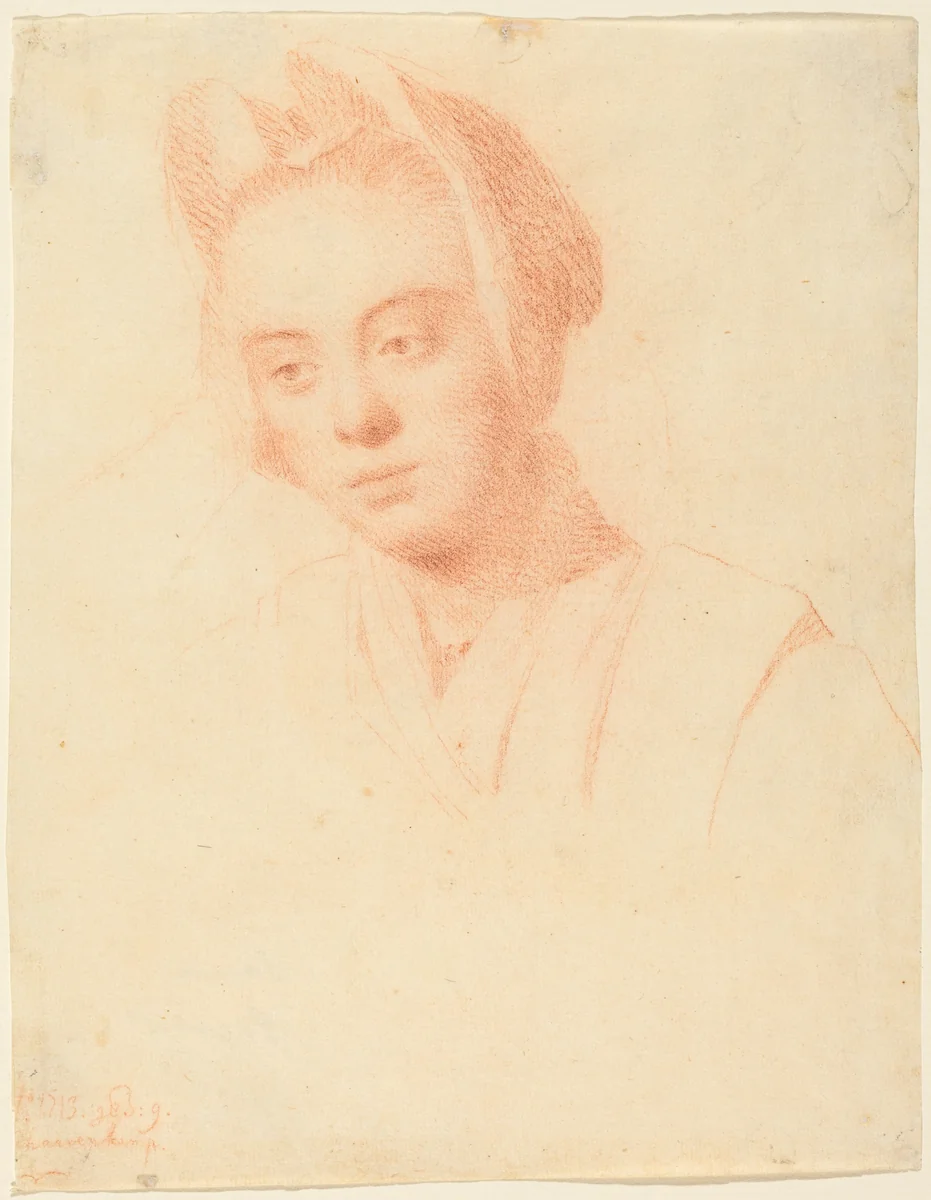 The Artist's Wife Esther by Balthasar Denner, drawing, 1713