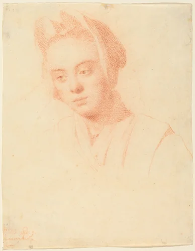 The Artist's Wife Esther by Balthasar Denner, drawing, 1713