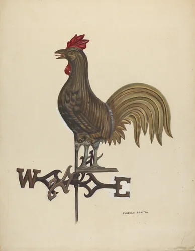 Weathercock by Florian Rokita, index of american design, 1936