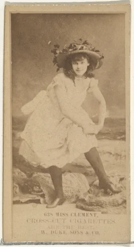 Card Number 638, Miss Clement, from the Actors and Actresses series (N145-3) issued by Duke Sons & Co. to promote Cross Cut Cigarettes by W. Duke, Sons & Co., photograph, 1880-1889