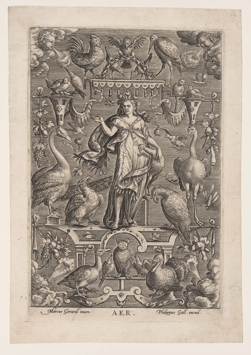 Air, from The Four Elements by Marcus Gheeraerts I, print, 1575-1585