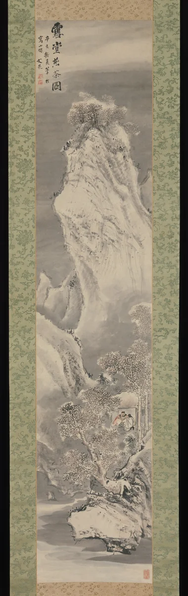 Brewing Tea in a Snow-Covered Hut by Tani Bunchō (谷文晁), painting, 1791