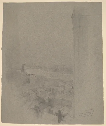 Manhattan Bridge by Stanford White, drawing, 1853-1906