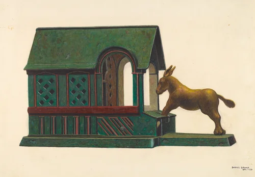 Toy Bank: Mule and Manger by D.J. Grant, index of american design, 1942