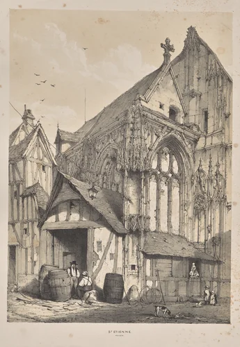 Architecture of the Middle Ages: St. Etienne, Rouen by Joseph Nash, print, 1838