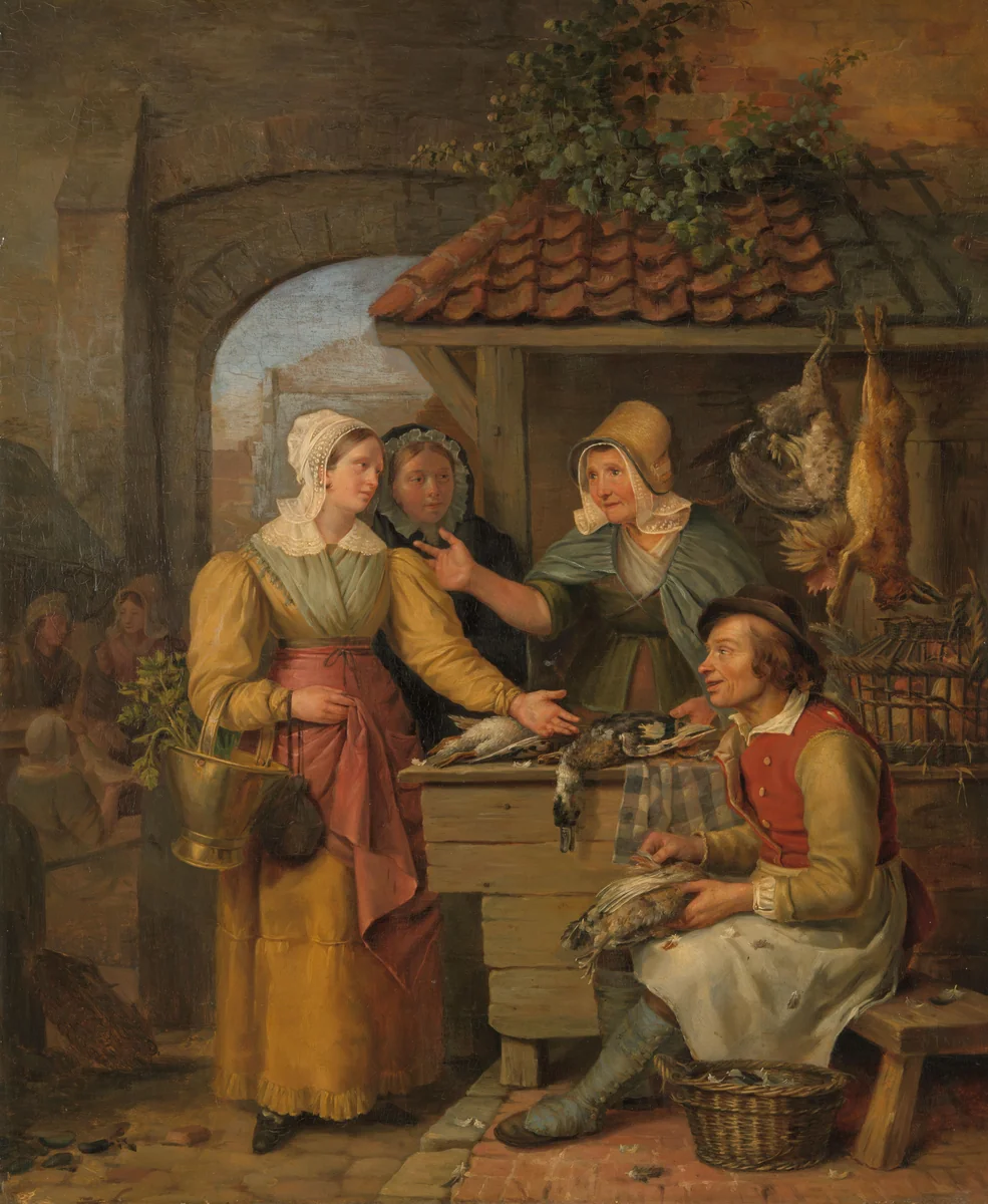The Poultry Stall by Willem Jodocus Mattheus Engelberts, painting, 1830