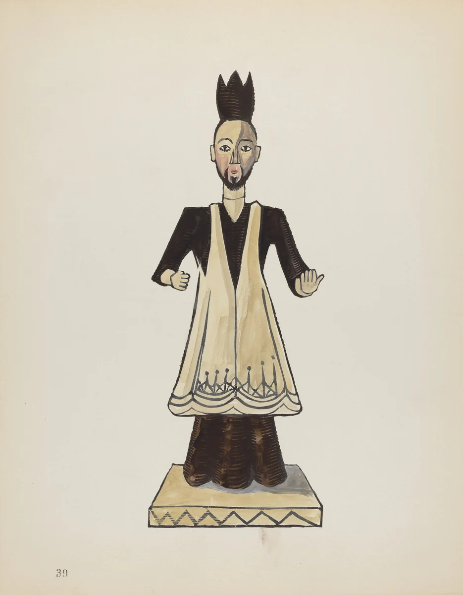 Plate 39: Saint John Nepomuk: From Portfolio "Spanish Colonial Designs of New Mexico" by American 20th Century, index of american design, 1935-1942