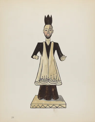 Plate 39: Saint John Nepomuk: From Portfolio "Spanish Colonial Designs of New Mexico" by American 20th Century, index of american design, 1935-1942
