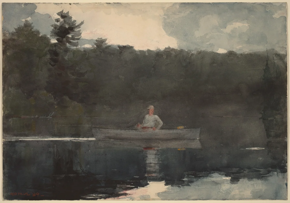 The Lone Fisherman by Winslow Homer, drawing, 1889