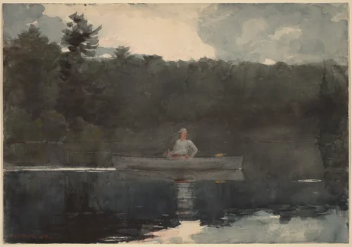 The Lone Fisherman by Winslow Homer, drawing, 1889