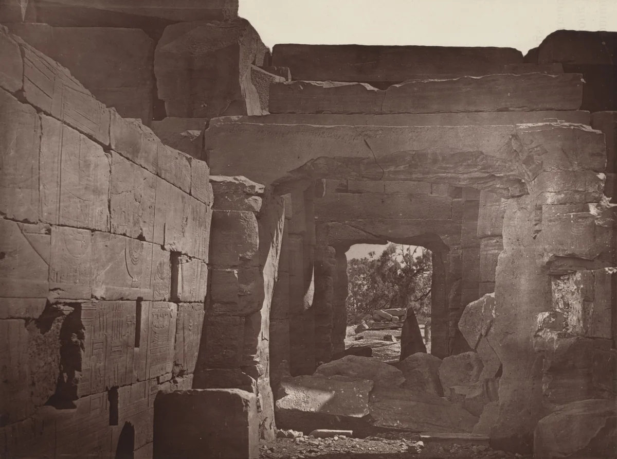 Interior View of the Temple of Goorneh by William de Wiveleslie Abney, photograph, 1876