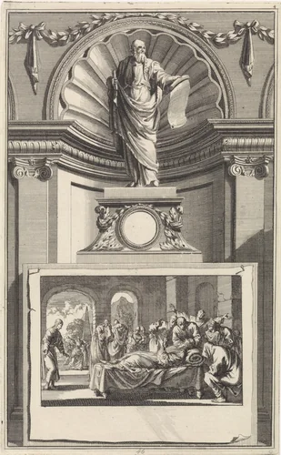 H. Johannes Chrysostomus, kerkvader by Jan Luyken, print, 1698