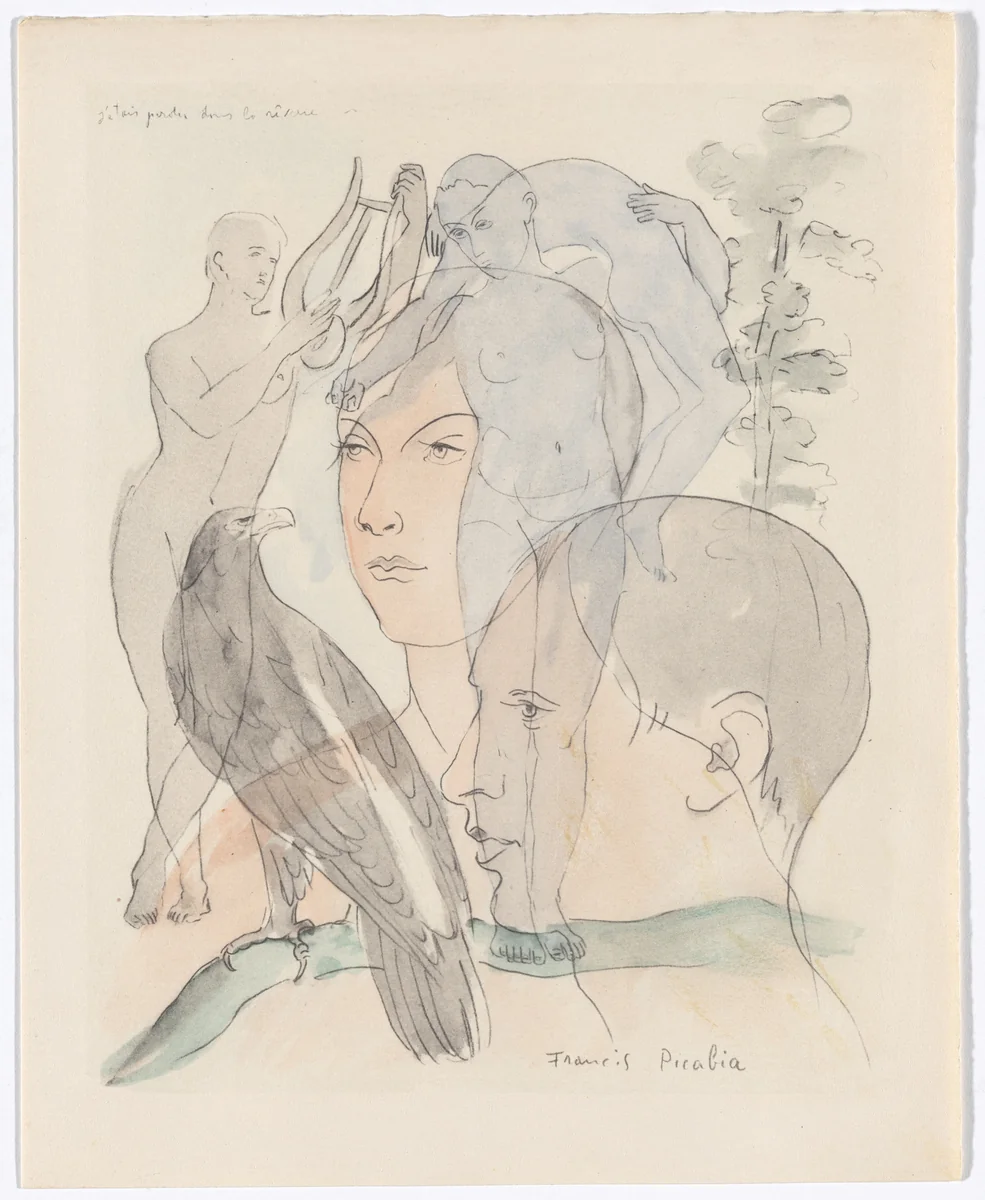 Duplicate of J'étais perdu dans la rêverie (I Was Lost in the Reverie) from Le Peseur d'âmes (The Weigher of Souls) by Francis Picabia, illustrated book, 1931