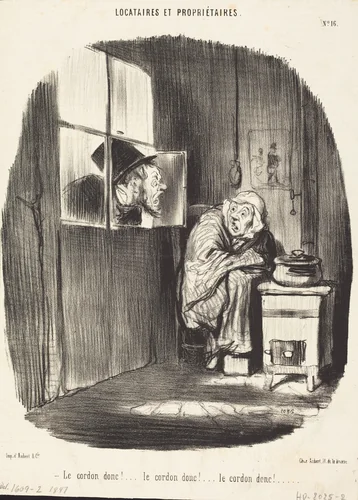 Le Cordon donc!... by Honoré Daumier, print, 1847