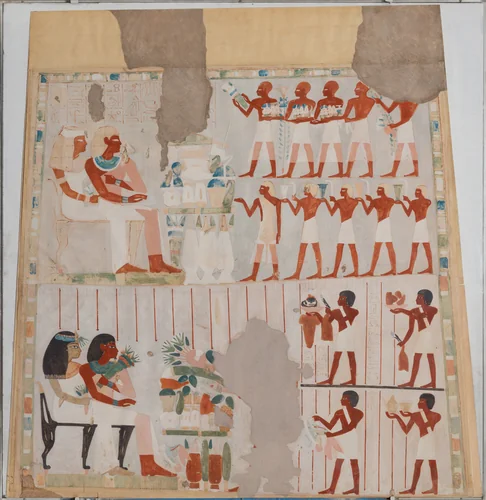 North Wall of Nakht's Offering Chapel by Lancelot Crane, artwork, -1410--1370