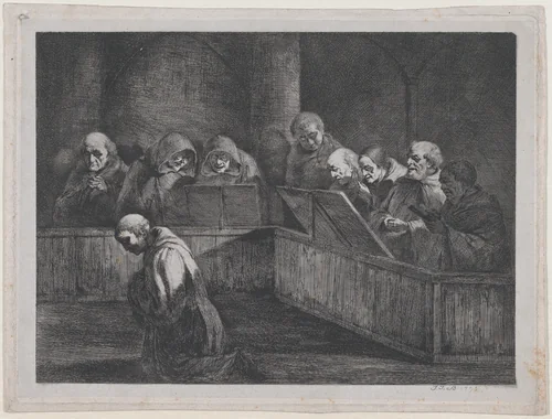 Monks Chanting by Jean Jacques de Boissieu, print, 1795
