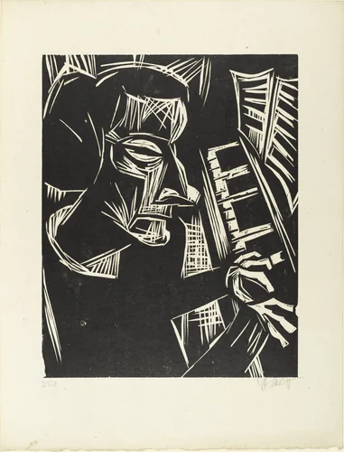 Woman at the Piano (Frau am Klavier) by Karl Schmidt-Rottluff, print, 1923