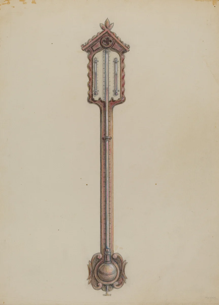 Thermometer by Franklin C. Moyan, index of american design, 1936