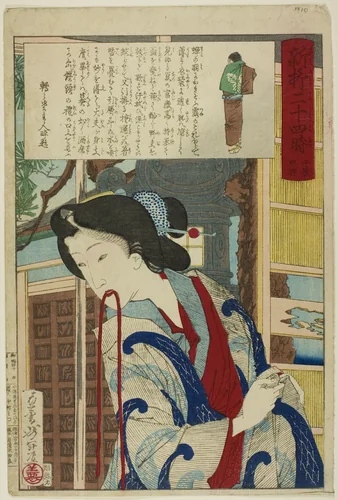 Four PM, from the series "Twenty-Four Hours in Shinbashi and Yanagibashi" by Tsukioka Yoshitoshi, print, 1839-1892