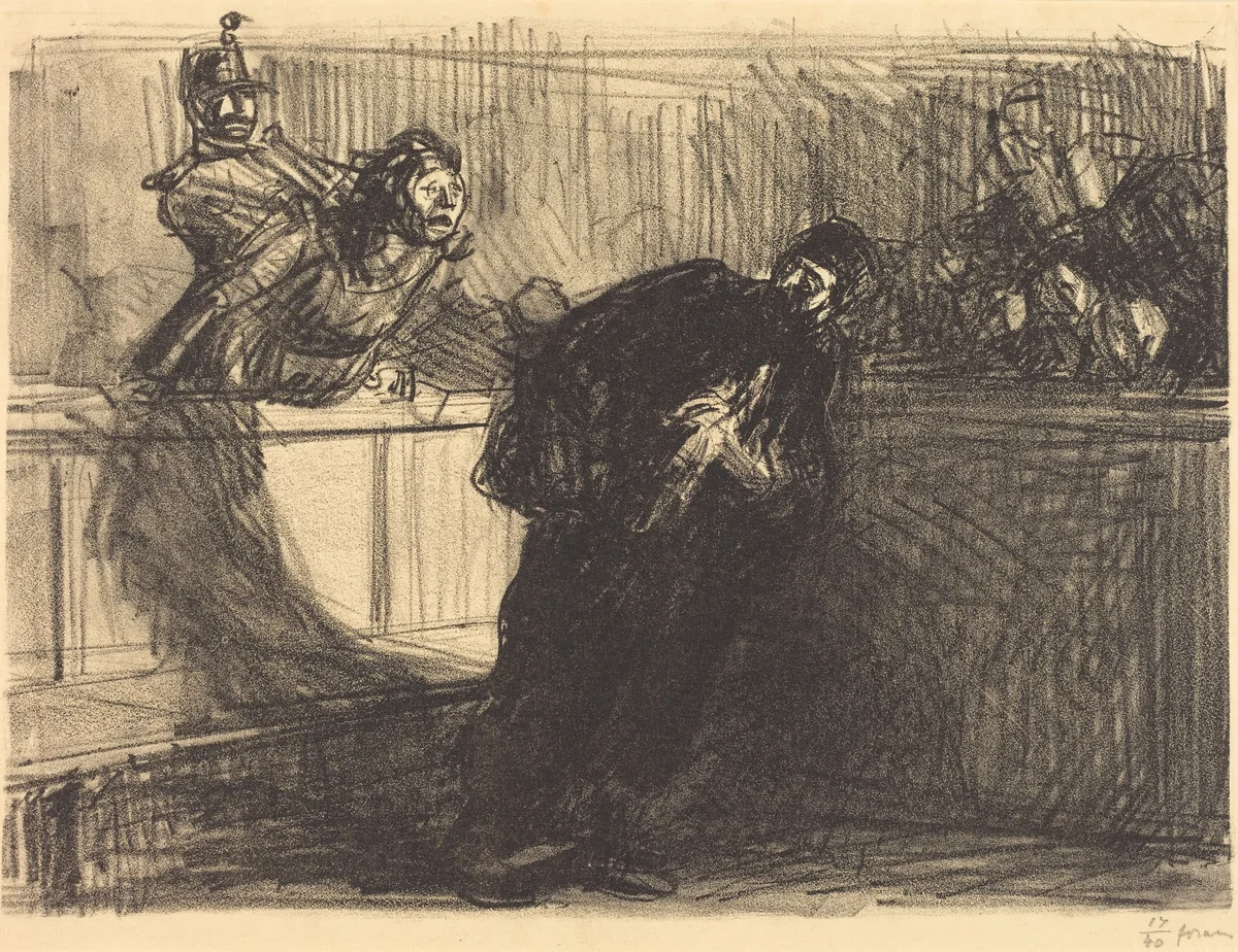 L'avocat invectivé (The Lawyer Abused) by Jean-Louis Forain, print, 1914