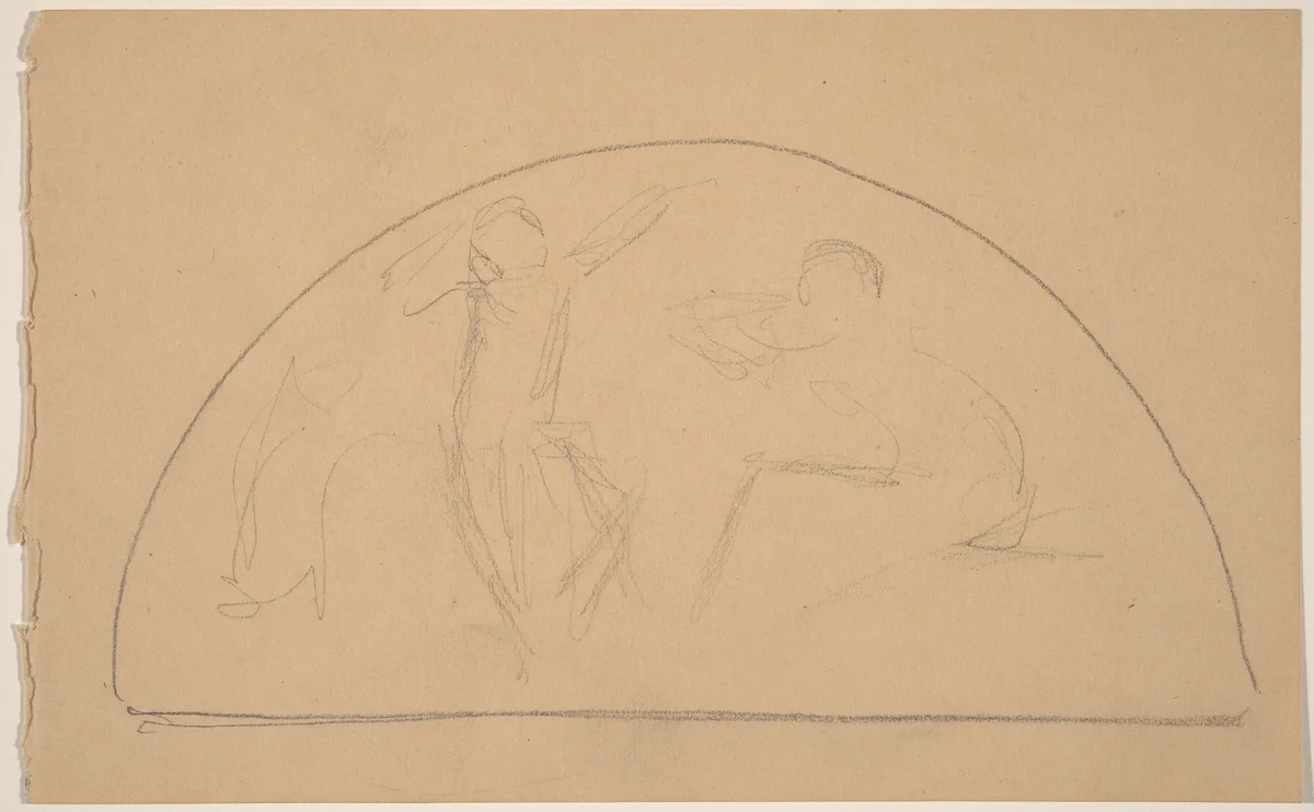 Study for a Lunette by Charles Sprague Pearce, drawing, 1890-1897