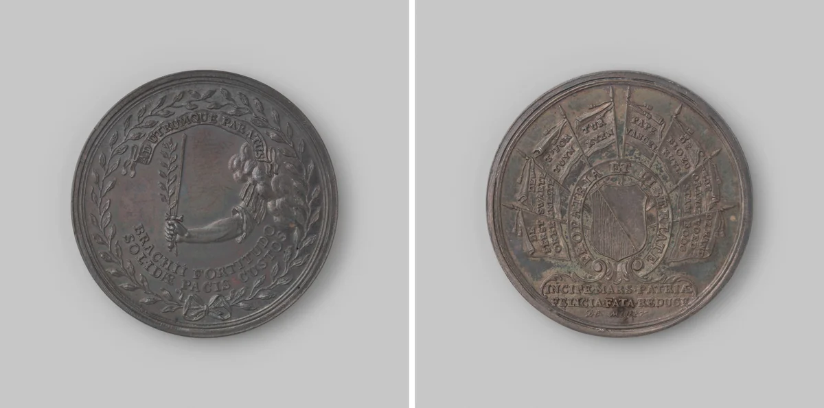 Erepenning van het genootschap Pro Patria et Libertate te Utrecht by de Meyer, metalwork, 1783