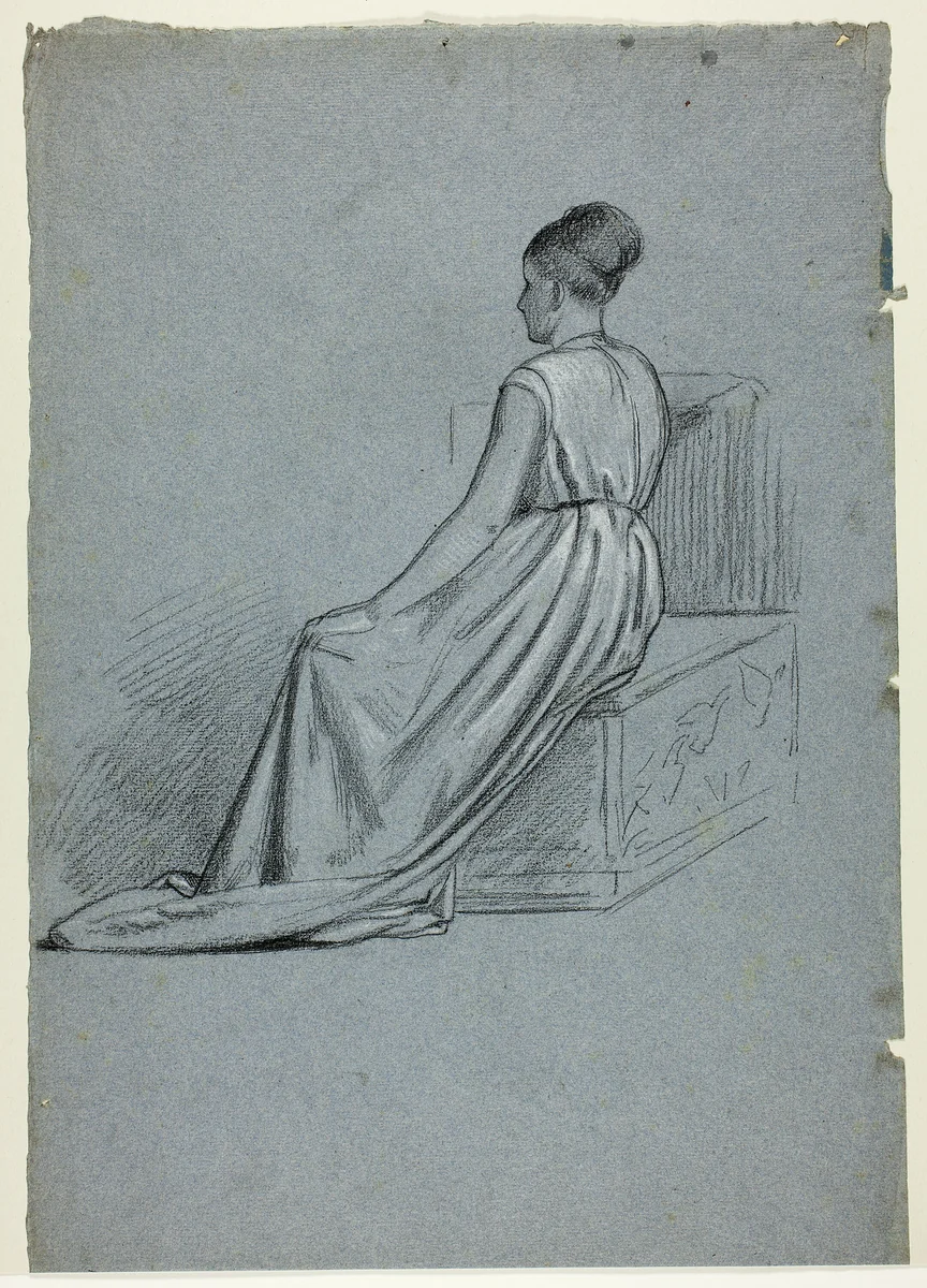 Woman Seated Looking to the Left by Henry Stacy Marks, drawing, 1849-1898