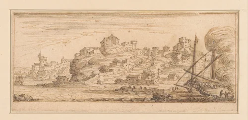 Uitzicht op Milazzo by Israël Silvestre, drawing, 1636-1687