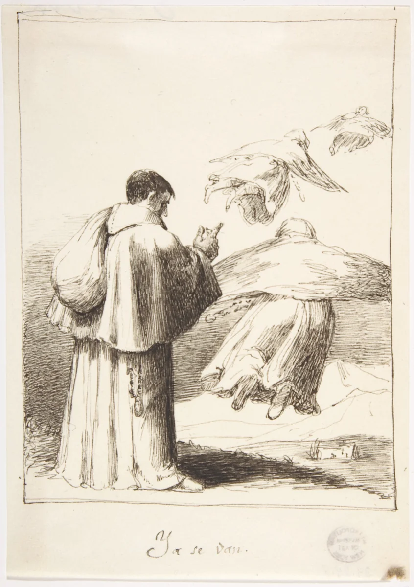 Already They Are Going (Ya se van) by Leonardo Alenza, drawing, 1807-1845