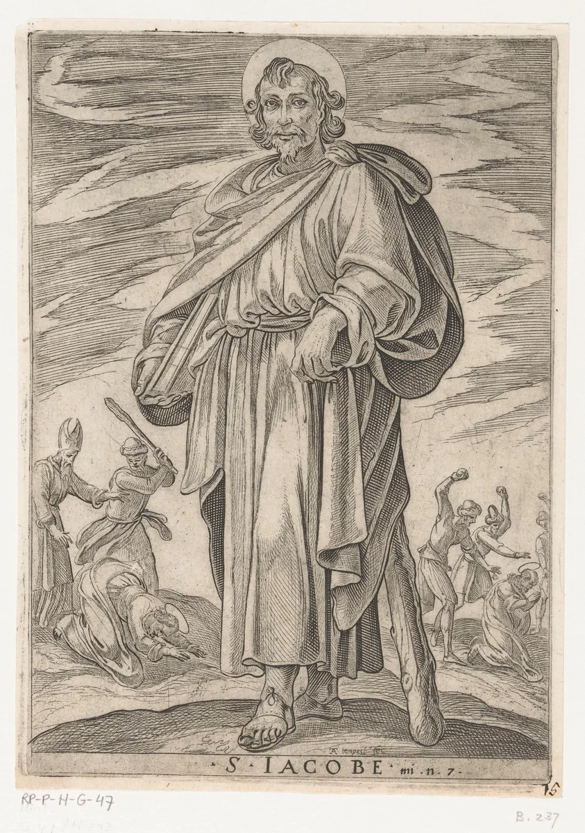 De heilige Jakobus de Mindere by Unknown, print, 1565-1630