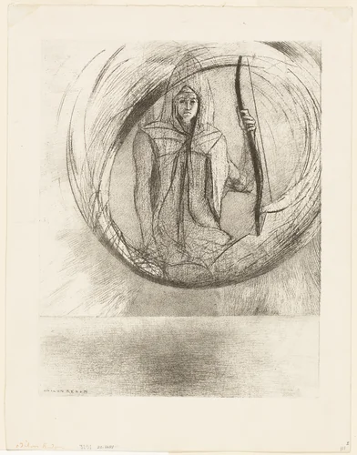 And Beyond, the Astral Idol, the Apotheosis, plate 2 of 6 by Odilon Redon, print, 1891