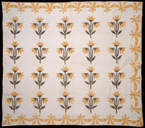 Bedcover (North Carolina Lily or Virginia Lily Quilt) by United States, textile, 1835-1845
