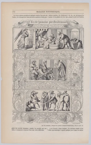 The Human Life by Bendemann, from "Le Magasin Pittoresque" by anonymous, print, 1851