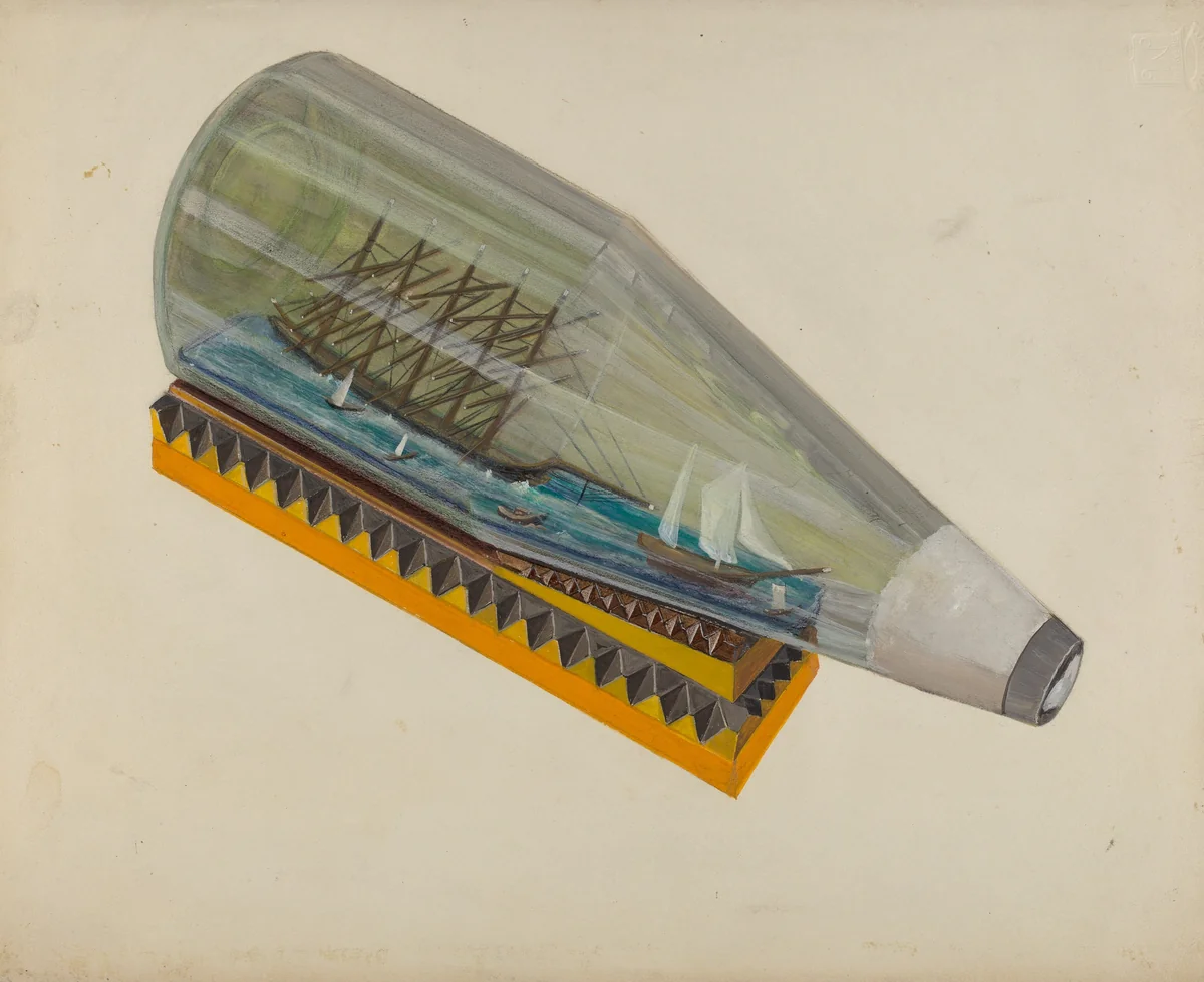 Ship in a Bottle by Charles R. Shane, index of american design, 1936