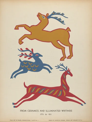 Plate 3: From Portfolio "Folk Art of Rural Pennsylvania" by American 20th Century, index of american design, 1939