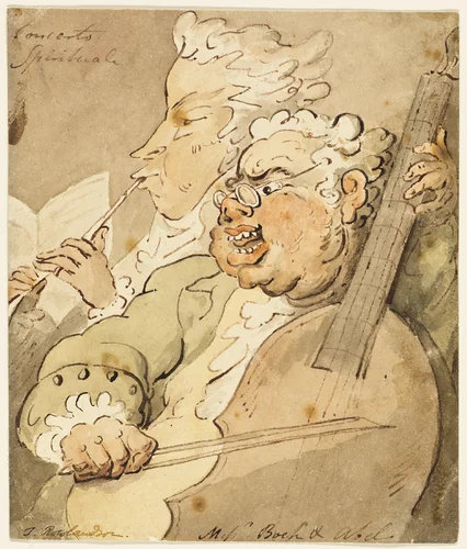 Concerto Spirituale [with] Messengers Boch and Abel by Thomas Rowlandson, painting, 1776-1827