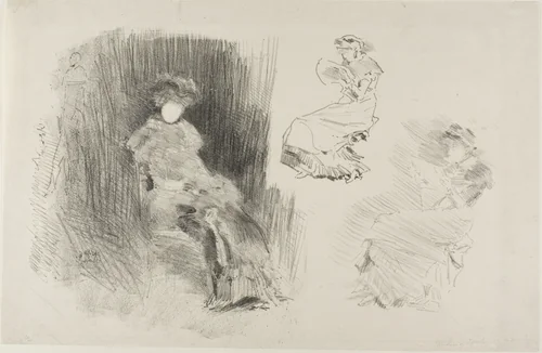 Reading by James McNeill Whistler, print, 1879-1887