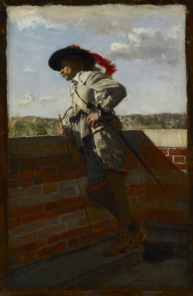 On a Terrace by Ernest Meissonier, painting, 1867