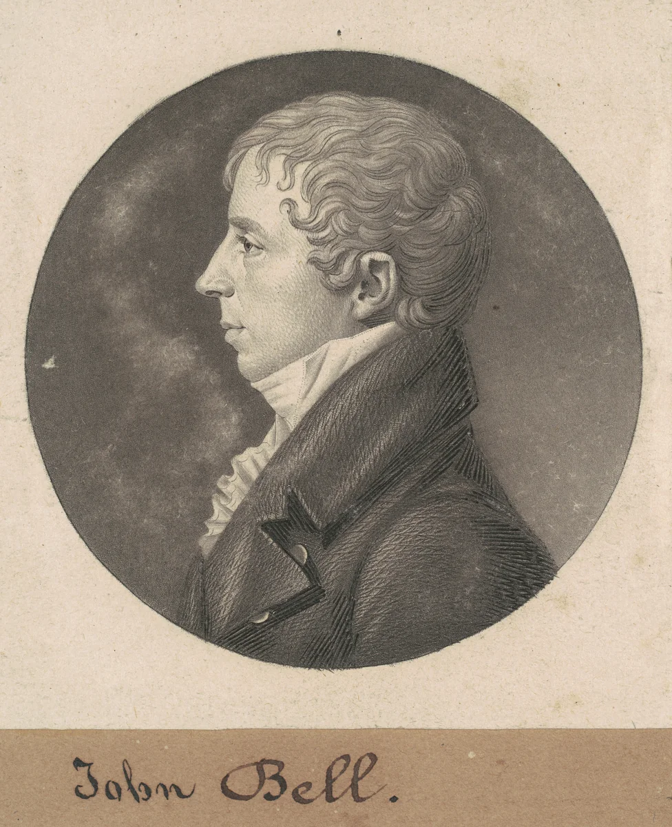 John Bell by Charles B. J. Févret de Saint-Mémin, print, 1808