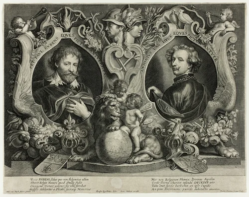 Double Portrait of Rubens and Van Dyck by Paulus Pontius, print, 1645-1658