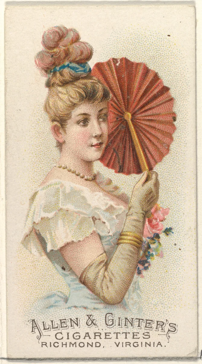 Plate 37, from the Fans of the Period series (N7) for Allen & Ginter Cigarettes Brands by Allen & Ginter, print, 1889