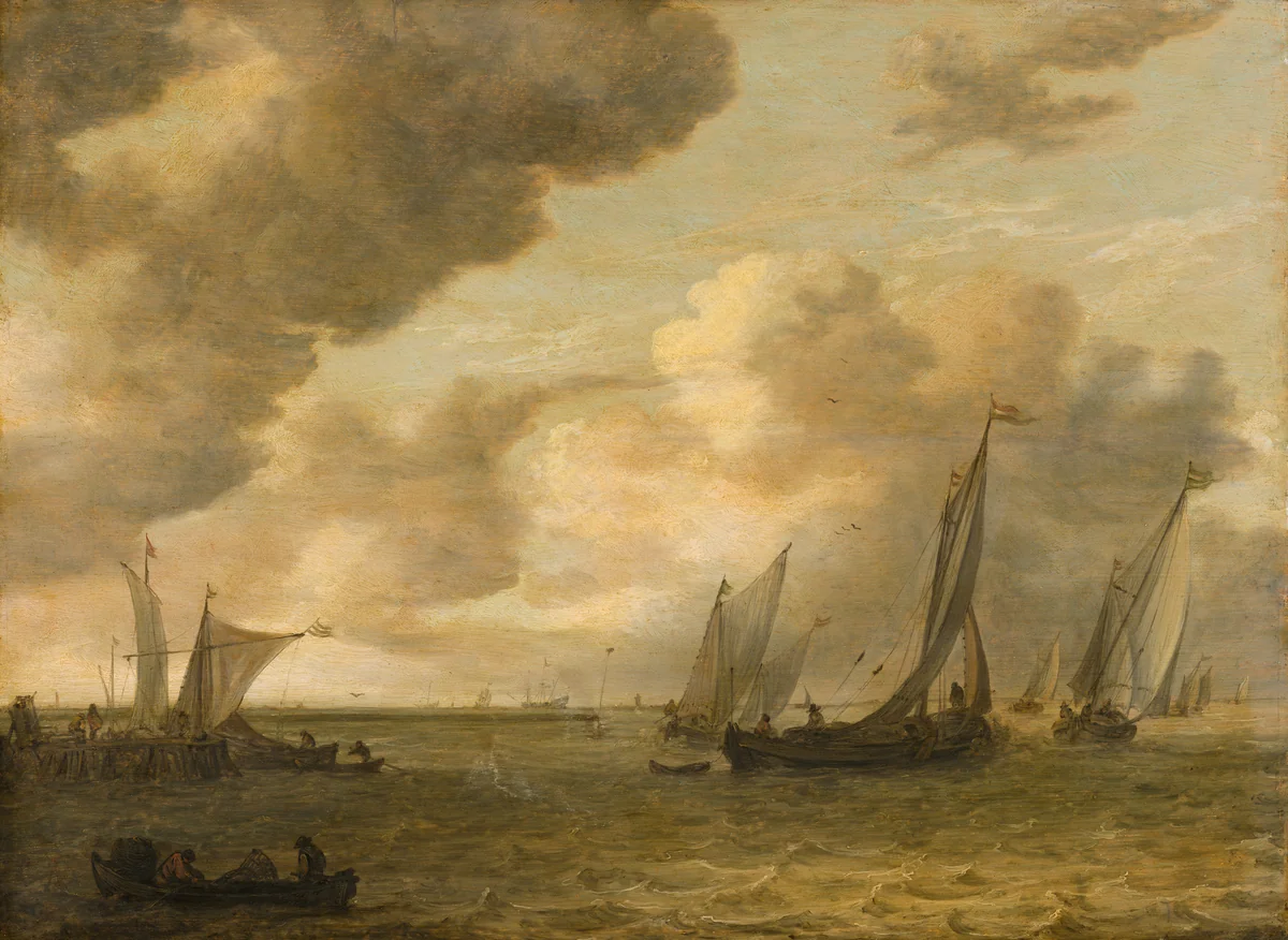 Estuary with Sailing Boats by Jan van Goyen, painting, 1655