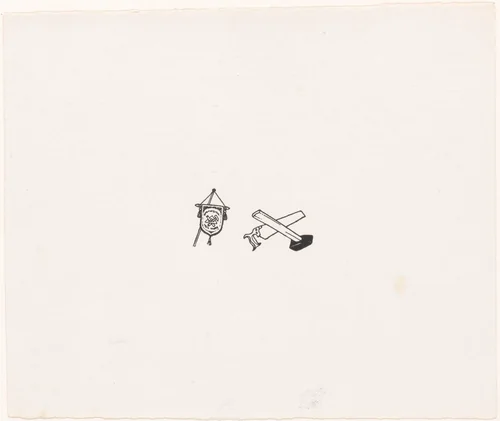 Vaandel met zaag en hamer by Julie de Graag, print, 1878-1924