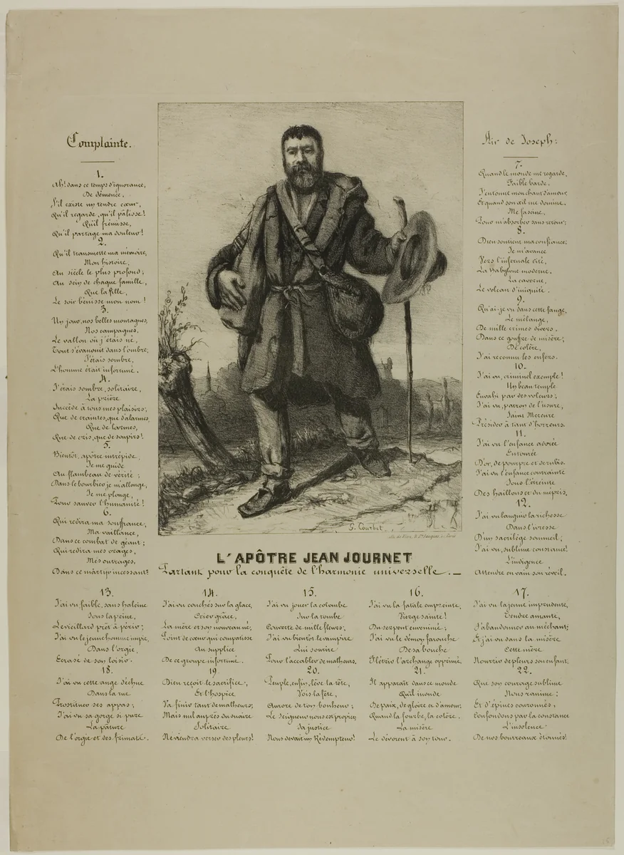 The Apostle Jean Journet by Gustave Courbet, print, 1850