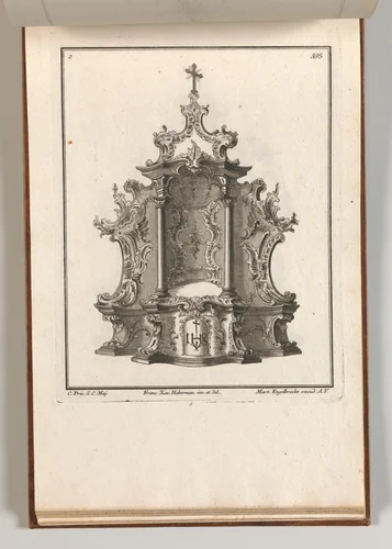 Design for a Tabernacle, Plate 2 from the series 'Tabernacle' by Franz Xavier Habermann, book, 1745-1755