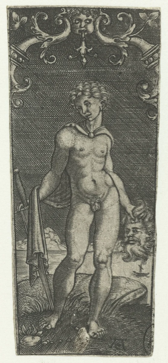 David met het hoofd van Goliath by Unknown, print, 1520-1562