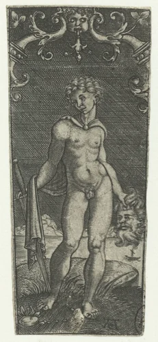 David met het hoofd van Goliath by Unknown, print, 1520-1562