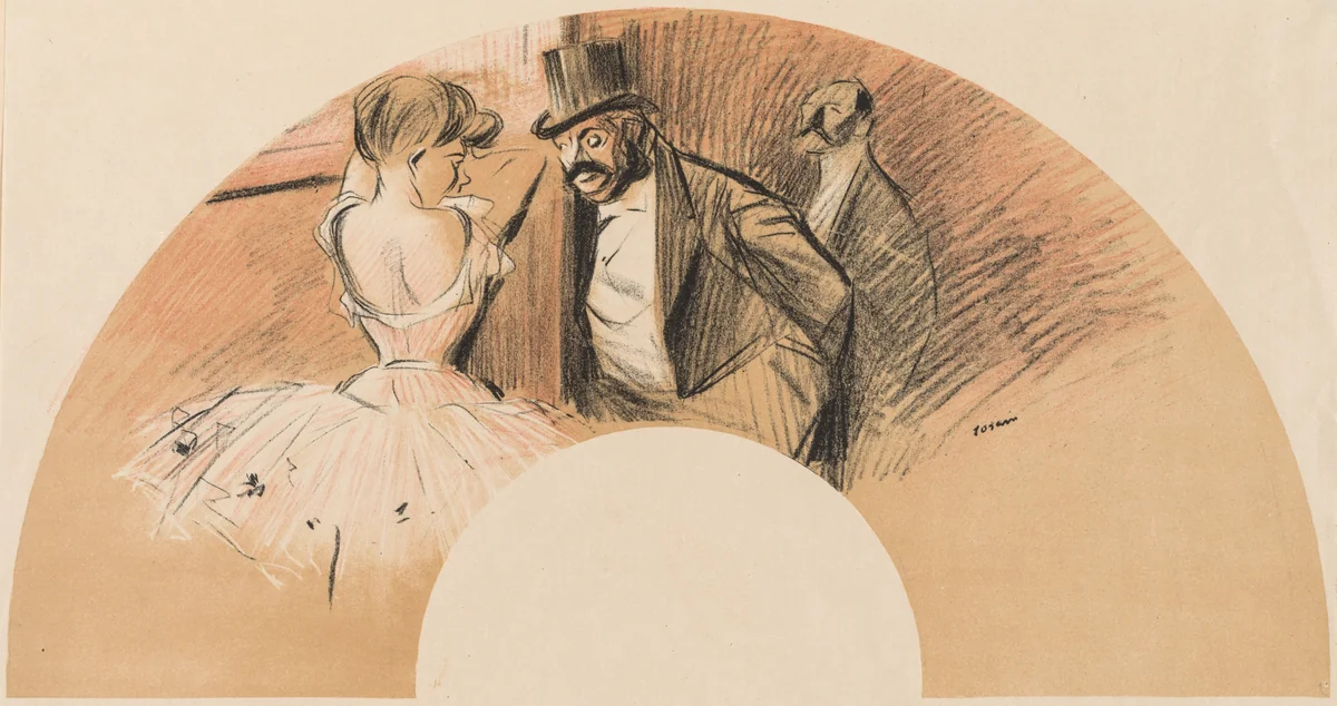 Bal Gavarni Fan by Jean-Louis Forain, print, 1903