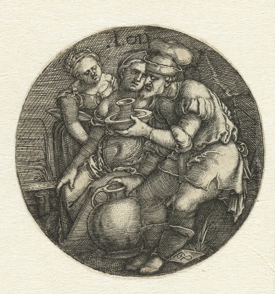 Lot en zijn dochters by Unknown, print, 1510-1550